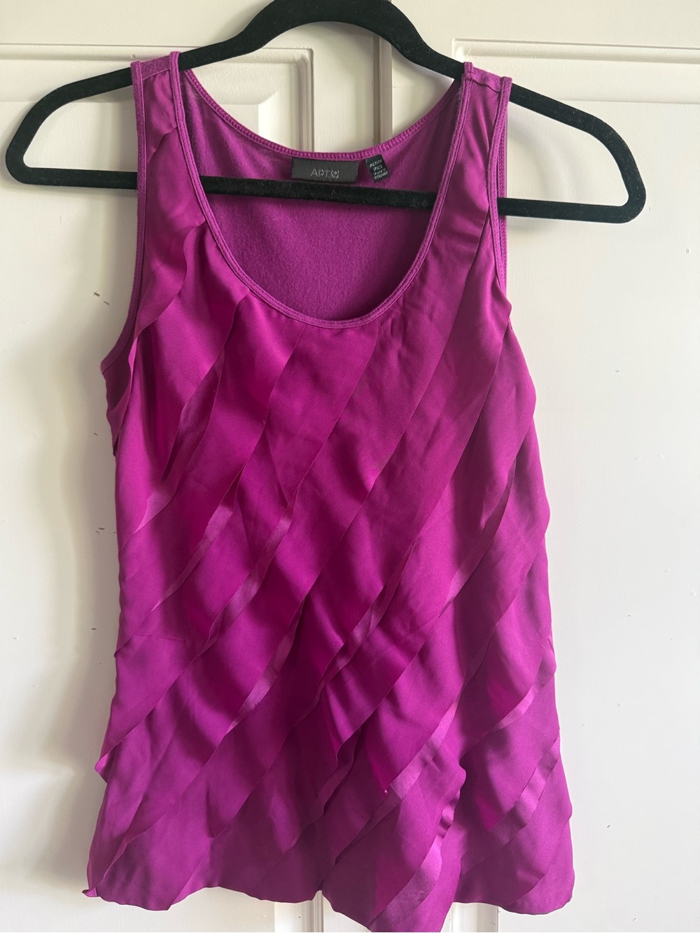 Apt. 9 Bright Fuchsia Layered Ruffle Tank